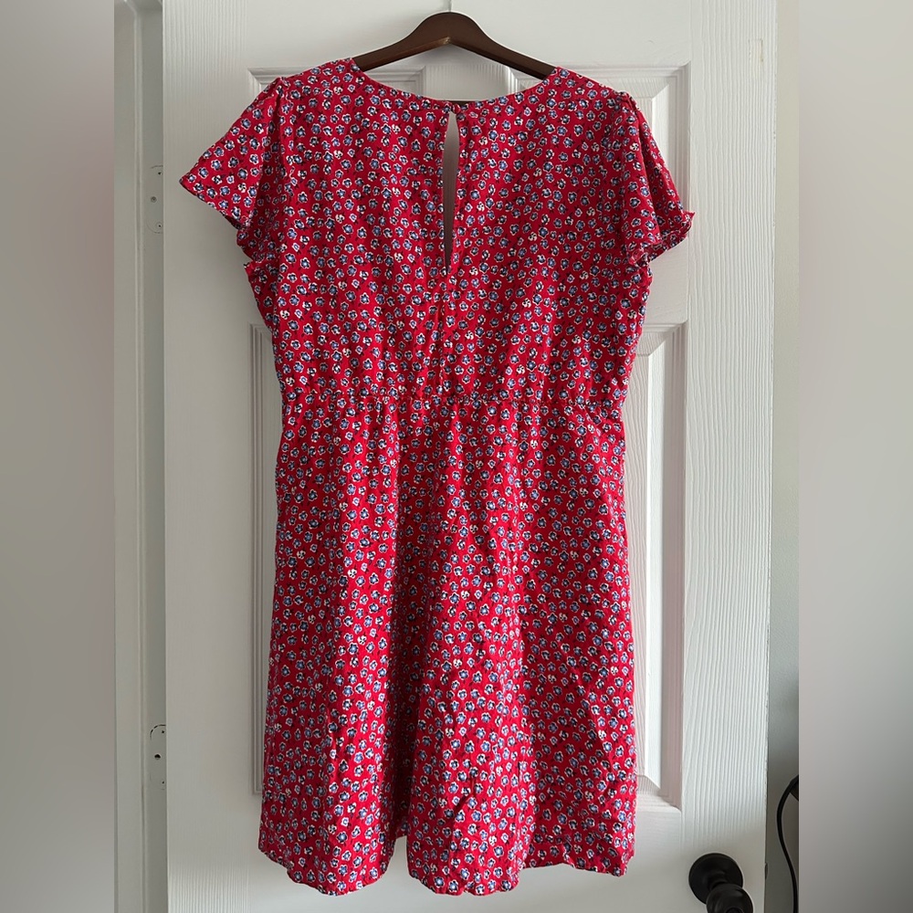 Red, White, & Blue Floral Flutter Sleeve Sundress - Picture 2 of 6